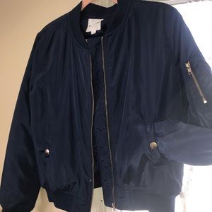 Sleek Navy Blue Bomber